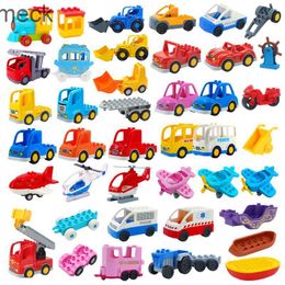 Blocks Big Building Blocks Accessories Compatible Large Bricks Children Kids Truck Car Bus City Traffic Series Assembly Educational Toy