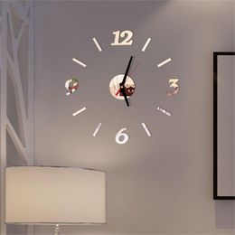 Wall Clocks Fashion Quartz Clock Home Decoration 3d Big Mirror Diy Real Modern Design Room Gift