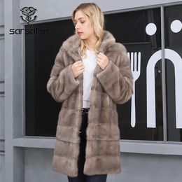 Women's Down Parkas Mink Fur Coat Oversize Women Winter Natural Coats Female Warm Thick Long Genuine Leather Jackets Ladies Detachable 2023 231116