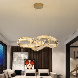 Modern Living Room Luxury Led Dimmable Chandelier Irregular Electroplated Stainless Steel K9 Crystal Chandelier Led Chandelier