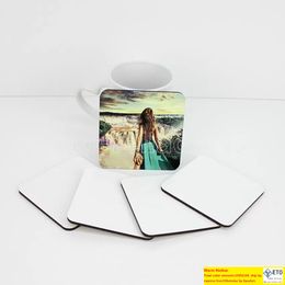 Sublimation Coaster Wooden Blank Table Mats MDF Heat Insulation Thermal Transfer Cup Pads DIY Coaster C0610A2