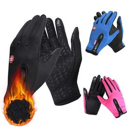 Sports Gloves Winter warm gloves touch screen mens windproof outdoor skiing bicycle motorcycle with zipper 231117