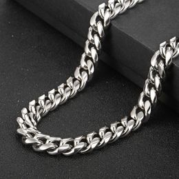 USENSET Gold Stainless Steel Solid Heavy 12mm Miami Cuban Curb Link Necklace Chain Packaged Hip Hop Jewelry231t