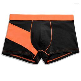Underpants Men's Mid Rise Stitch Breathable Boxer Shorts Briefs Underwear Cotton Bulge Pouch Trunks 3D U Convex Panties Lingerie