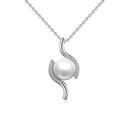 Europe New Luxury Brand S925 Silver Pearl Pendant Necklace Jewellery Charm Women Micro Set Zircon Collar chain Necklace for Women Wedding Party Valentine's Day Gift SPC