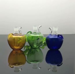 Smoking Pipe Mini Hookah glass bongs Colorful Metal Shape Colored glass apple pot smoking set