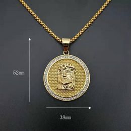 Pendant Necklaces Hip Hop Gold Colour Stainless Steel Jesus Piece Pendants For Men Rapper Jewellery Drop250i