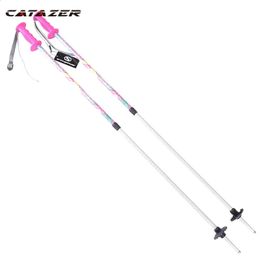 Trekking Poles Catazer 1 Pair Type Foldable Ski Snow Pole Cane 70105cm Snowboard Sticks for Children 231116