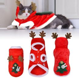 Dog Apparel Cute Pet Christmas Clothes Reindeer Cats Dogs Winter Elk Costume Warm Coat 5 Sizes Optional