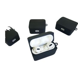 Suitable for airpods2/3/pro/pro2 matte black square headphone case/case