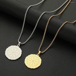 Pendant Necklaces QIAMNI Cross Compass Necklace For Women Men Stainless Steel Vintage Octagon Star Round Chain Choker Jewelry