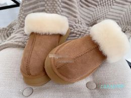 Australia new pattern Thick soled slippers Warm Boots Womens Mini Half Snow Boot Winter Fluffy furry Satin Ankle Bootss box