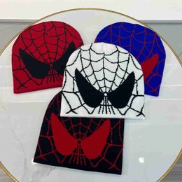 Beanie/Skull Caps Winter Pullover Hat Selling Spiderman Mesh Knitted Hat Men's and Women's Warm Hat Cartoon Bucket Hat Beanies YQ231117