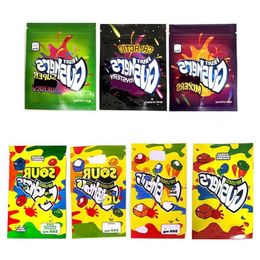 Empty Zipper Packages Mylar Bag 600MG Sour Tropical Strong sealing Bags Wiiww