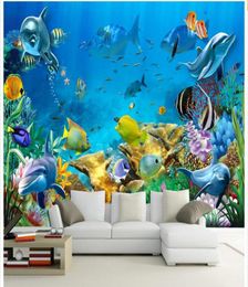 3d carta da parati personalizzata foto non tessuto murale Il mondo sottomarino fish room pittura immagine 3d parete della stanza murales carta da parati8916819