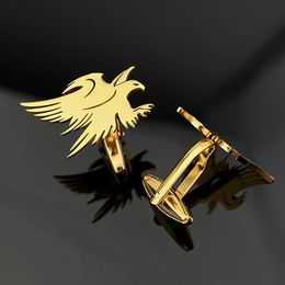 Cuff Links Animal Eagle Hawk Tattoo for Men Women Shirt Sleeves Clasp Stainless Steel Jewelry Wedding Gifts Suit Set Cufflinks 231117