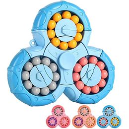 Magic Bean Rotating Cube Finger Fidget Puzzle Toy Handheld Spinner Stress Anxiety Relief Ball Game Sensory Toys Easter Basket Stuffers