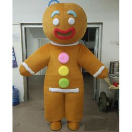 Halloween Gingerbread Man Mascot Costume Suit Party Dress Christmas Carnival Party Fancy Costumes Adult Outfit
