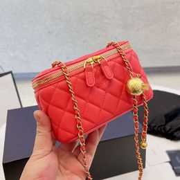 Famous Brand Mini Box Bags Adjustable Shoulder Strap Quilted Crossbody Genuine Leather Bag Luxury Designer Top Quality Cosmetic Vanity Handbags Coin9