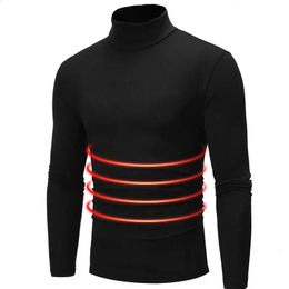 Mens Thermal Underwear Turtleneck Shirt for Men Long Sleeve Pullover Shirt Thermal Underwear for Formal Meeting Causal Parties Gatherings Clothing 231116