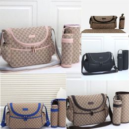 High quality designer diaper Bag Waterproof Mother bag 3 sets of diaper bag Baby baby Zipper brown Cheque print g27
