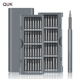 Screwdrivers QUK 57 In 1 Screwdriver Set Precision Magnetic Bits Torx Phillips Slotted Screw Nuts Key Anuminum Case Multitool Hand Tool Kits 230417