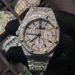 Luxury Ap Watch Mosonite Diamond Vs Factory Moissanite Mosang Stone Customization Can Pass the Tt of Mens Automatic Movement Waterprotadd table