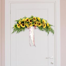 Decorative Flowers Handmade Artificial Swag Floral Garland Arch Wreath Centerpiece For Front Door Garden Wall Party Ornaments