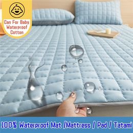 Sheet sets 100 Waterproof Mattresses Ultrathin Foldable Cotton Bed Mat Fold Tatami Bedroom el Home Single Double Multi Queen King Size 231116