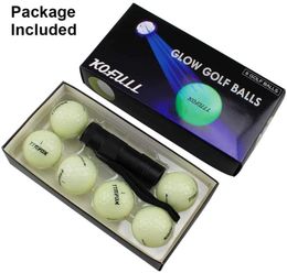 Golf Balls 6 Packs Glow Golf Balls for Night Sports Tournament Fluorescent Glow In The Dark Long Lasting Bright Luminous Night Golf Ball 230414