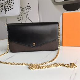 2023 designer bag letter Women's Bag chain bag luxurys designers bags women shoulder handbags embossed flower fashion female crossbody purse card holder wallet