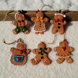Christmas Decorations Christmas Tree-Hanging Ornaments Gingerbread Man Pendant Christmas Creative-Resin Decorative Small Ornaments Pendant Durable 231117