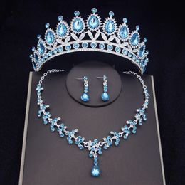 Wedding Jewelry Sets Bridal Tiara for Women Crown Earring Necklace Birthday Party jewelry set Accessories Fashion 231116