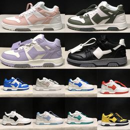 Out Of Office Designer Shoes Calf Leather Yellow Fuchsia Blue Lilac Light Grey Black Purple Outdoor Mens Trainers Walking Casual Sports Womens Sneakers