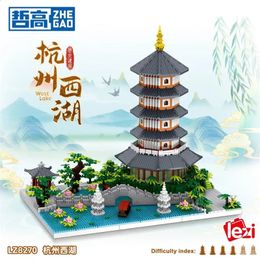 Other Toys LEZI Mini Blocks Chinese Style Architecture Castle Tower Building Bricks Kids Toys for Children Gifts Girl Present 231116