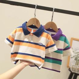 Polos Children Polo Shirts Summer Tees for Kids Stripe Children Tshirt Boys Girls Outfits Toddler Outerwear Baby Clothing 230417