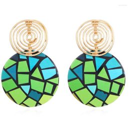 Dangle Earrings Exaggerated Creative Irregular Acrylic Round Spiral Alloy Wholesale