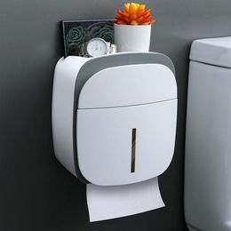 Toilet Paper Holders Multifunction Waterproof Holder Wall Mounted With Drawer Punch Bathroom Tissue Shelf Storage Box Wc Acces256P