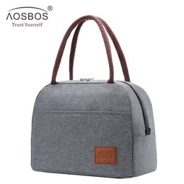 Aosbos Fashion Portable Cooler Lunch Bag Thermal Insulated Travel Food Tote Bags Food Picnic Lunch Box Bag for Men Women Kids MX20265A