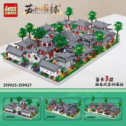 Other Toys Creative Chinese Traditional Architecture Su Zhou Garden Building Blocks MOC Diamond Bricks Educational Toys Gifts For Kids Boy 231116