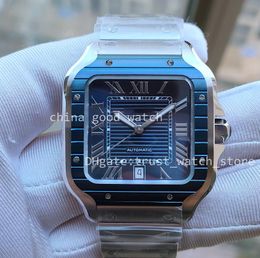 Men of Watch Business Watches GF Factory 40MM Automatic Movement Watches 904L Steel Silver Strap Blue Ceramic PVD bezel Square Sapphire Waterproof Super Wristbatch