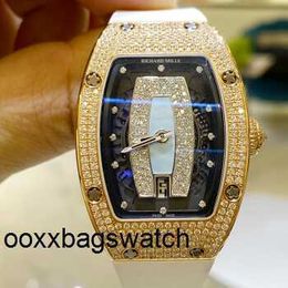 Richardmiler Watches Automatic Miler Style Wristwatch Rm007 Rose Gold Original Diamond Blue Lip Automatic Mechanical Women's Watch HBD5
