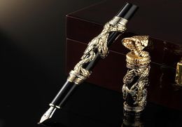 High Quality jinhao METAL Fountain pen golden silver Eye King Snake Relief School Student Office Gifts Stationery2740552