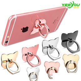 Cell Phone Mounts Holders Universal Plastic Finger Grip Ring Holder Lazy Buckle 360 Degree Mobile Folding Stand For Xs Max Huawei Xiao Dhu5E