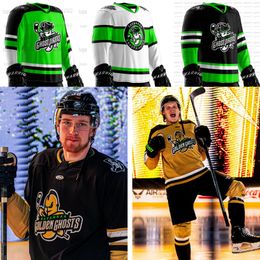 Savannah Ghost Pirates Golden Jerseys Joe Fleming Logan Drevitch Ryan Scarfo Alex Swetlikoff Sebastian Vidmar Simon Pinard Brent Pedersen Gilmour Hockey Jersey