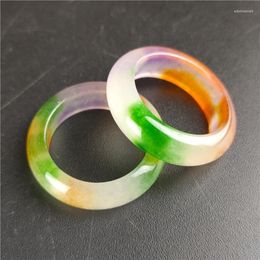 Cluster Rings Natural A Tricolour Quartzite Jade Jewellery Gemstone Ring For Men Jewellery Mens Women