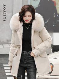 Women's Down Parkas Winter Jackets for Women Hooded Coat Autumn Comfortable Fur Collar Thick Clothes Elastic Waist Warm Long 231116