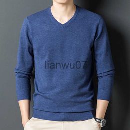 Men's Sweaters 10 Colours Autumn Men's Woollen Sweaters Classic Style Business Casual Pullover V-neck Thin Sweater Male Brand Bottoming Shirt J231117