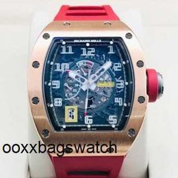 Richardmiler Watches Automatic Miler Style Wristwatch Men's Series Automatic Machinery Rm030 Limited Edition 42 50mm Men's Watch Rm030 Rose Gold Hollow Plate HBNE