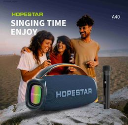 Cell Phone Speakers HopeStar A40 Bluetooth speaker 70W high-power waterproof portable subwoofer home theater microphone accessories caixa de som Q231117